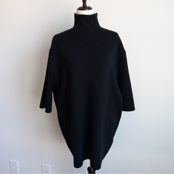 Zara Dresses & Skirts - Zara Black Mock Neck Oversized Sweater Dress